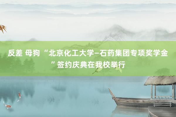   反差 母狗 “北京化工大学—石药集团专项奖学金”签约庆典在我校举行