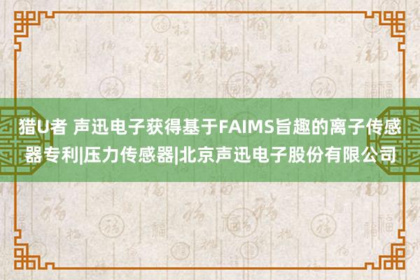   猎U者 声迅电子获得基于FAIMS旨趣的离子传感器专利|压力传感器|北京声迅电子股份有限公司